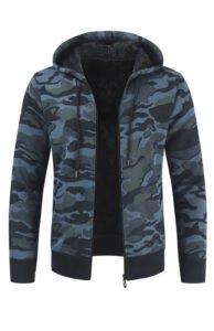 Men's Hooded Sweater Cardigan Camo Hooded Athleisure Sweater
