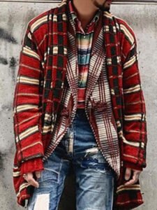 Men's new fashion plaid knitted cardigan