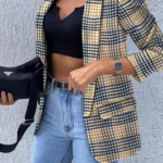Women's New Solid Color Small Suit Long Sleeve Top